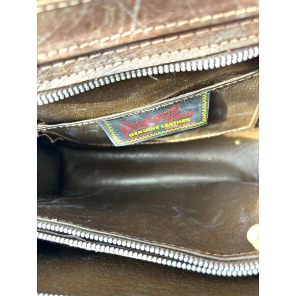 Mexican Made Hand Tooled 1970's Brown Leather Purse - Picture 9 of 10